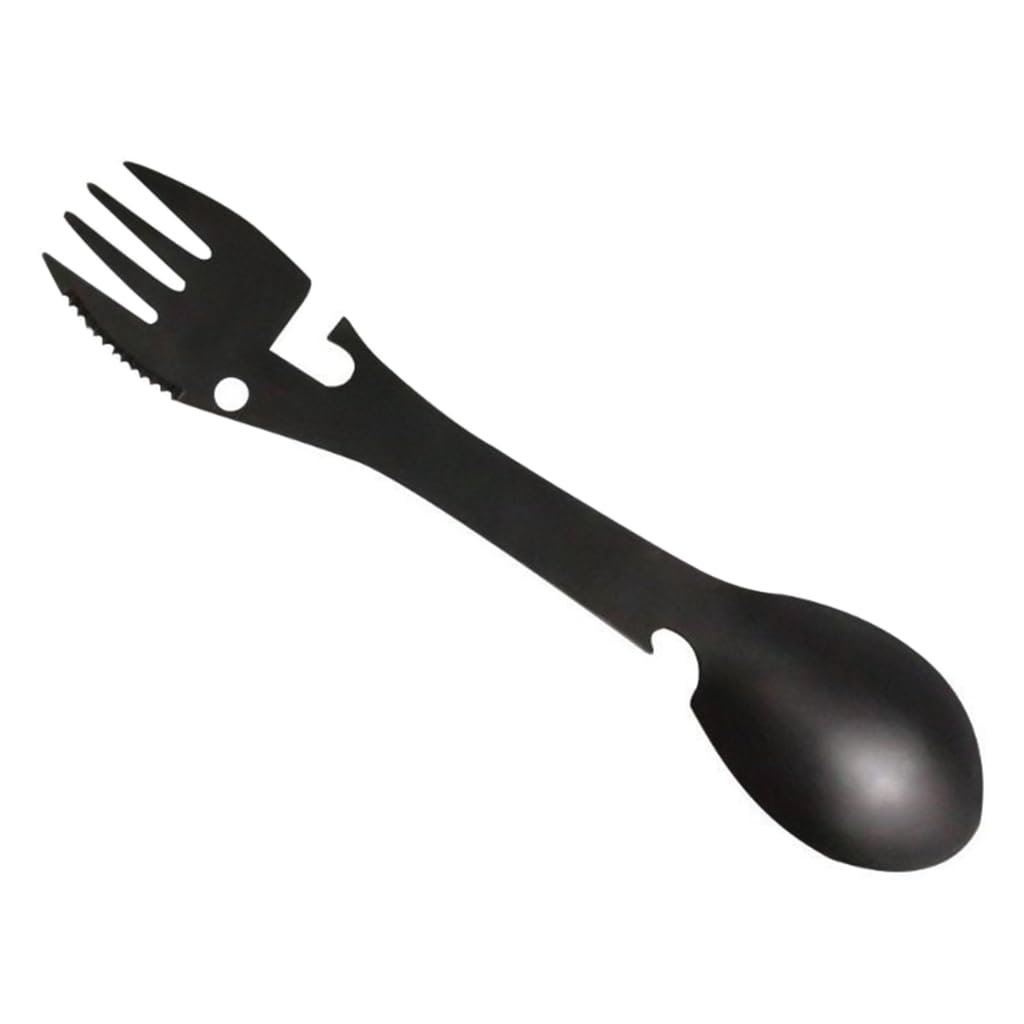 Optifit 5-in-1 Camping Cutlery for Camping Picnic Hiking Trekking, Outdoor Dual Head Spork, Multifunctional Camping Utensil with Can Opener, Bottle Opener, Saw Cutter, Camping Accessories Optifit 5-in-1 Camping Cutlery for Camping Picnic Hiking Trekking, Outdoor Dual Head Spork, Multifunctional Camping Utensil with Can Opener, Bottle Opener, Saw Cutter, Camping Accessories